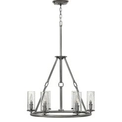 Elstead Runder Kronleuchter mit Schirm Regenglas verstellbar< Vintage Lampen|Designerlampen