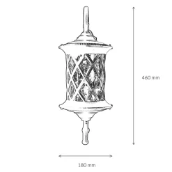 Nowodvorski Rustikale Außen Wandleuchte Braun Antik E27 LANTERN< Rustikale Lampen|Rustikale Außenleuchten