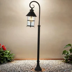 SU-MA Rustikale Außenlampe Schwarz 116cm regenfest E27< Metall Lampen|Rustikale Lampen