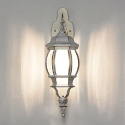 Rustikale Lampen|Rustikale Außenleuchten*Easylight Rustikale Außenleuchte BREST in Weiß Gold IP44 E27