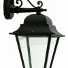 Lido Rustikale Außenleuchte Wand Schwarz Aluminium H:61cm< Außenwandleuchten|Rustikale Lampen