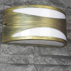 Außenwandleuchten|Moderne Lampen*Easylight Rustikale Außenwandleuchte in Antikgold halbrund