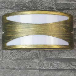 Außenwandleuchten|Moderne Lampen*Easylight Rustikale Außenwandleuchte in Antikgold halbrund