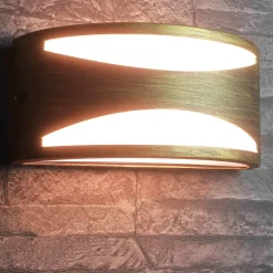 Außenwandleuchten|Moderne Lampen*Easylight Rustikale Außenwandleuchte in Antikgold halbrund