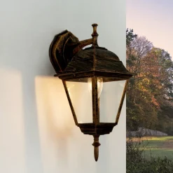 Rustikale Lampen|Rustikale Außenleuchten*Easylight Rustikale Außenwandleuchte in Schwarz Kupfer TIROL