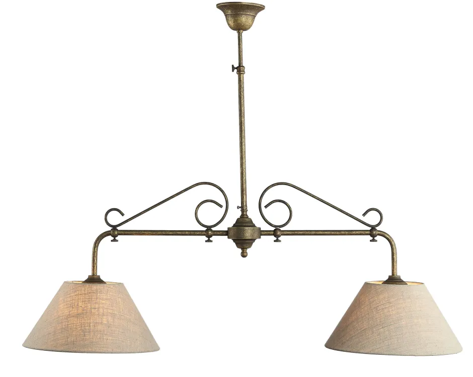 Deckenleuchten|Flurlampen*Giovanni Battista Rustikale Deckenlampe 2-flmg Handarbeit Premium