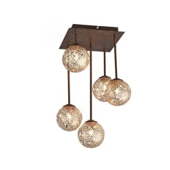 Deckenleuchten|Bürolampen*Paul Neuhaus Rustikale Deckenlampe Metall G9 B:27 cm Kugeln Gold