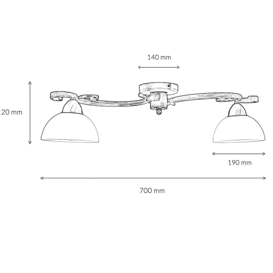 Easylight Rustikale Deckenleuchte Schwarz Weiß AURORA< Glaslampen|Rustikale Lampen