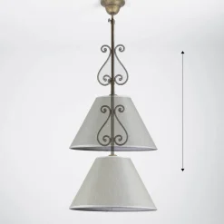 Deckenleuchten|Flurlampen*Giovanni Battista Rustikale Deckenleuchte Stoffschirm Handarbeit