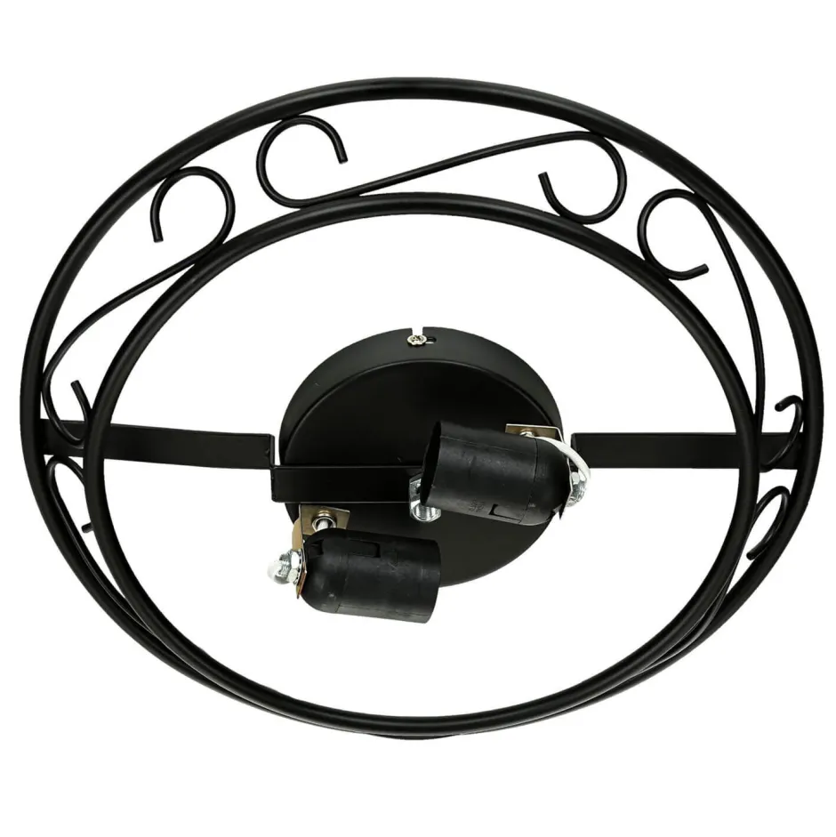 Easylight Rustikale Deckenleuchte Weiß Schwarz Alabaster Glas< Glaslampen|Retro Lampen