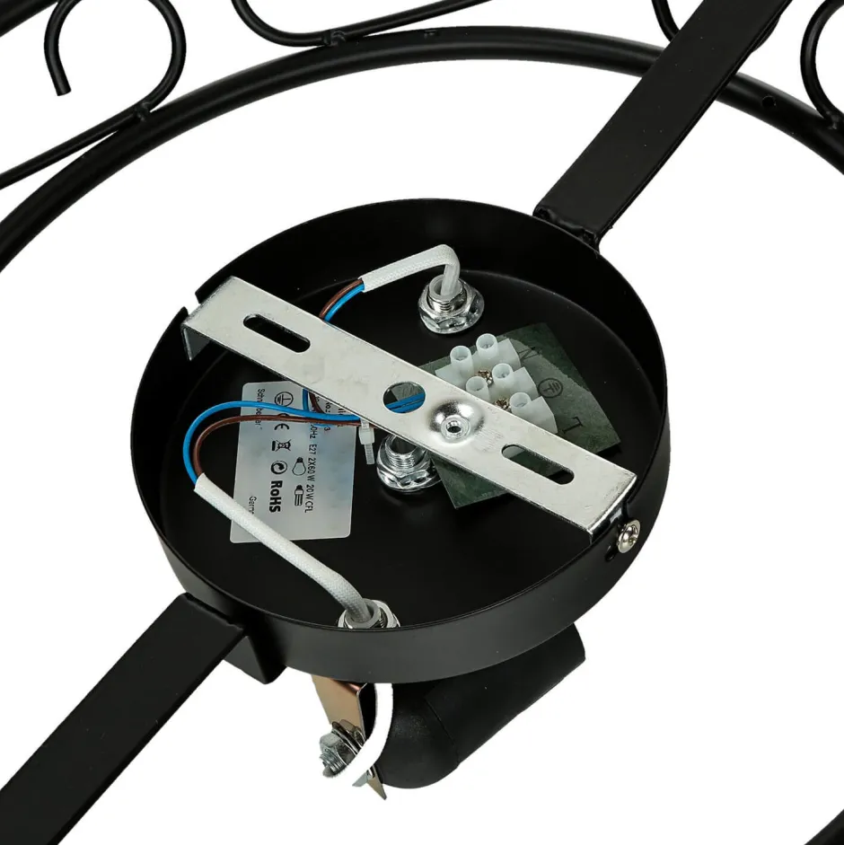 Easylight Rustikale Deckenleuchte Weiß Schwarz Alabaster Glas< Glaslampen|Retro Lampen