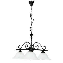 Glaslampen|Rustikale Lampen*Easylight Rustikale Hängelampe verstellbar Schwarz DOROTHEA