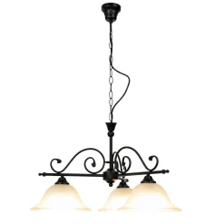 Glaslampen|Rustikale Lampen*Easylight Rustikale Hängelampe verstellbar Schwarz DOROTHEA