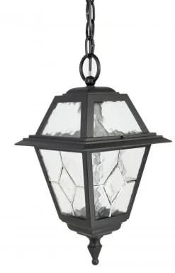 SU-MA Rustikale Hängeleuchte außen Aluminium Glas IP43< Rustikale Lampen|Metall Lampen