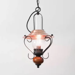 Rabalux Rustikale Hängeleuchte ENNA mit Glasschirm Schwarz Kupfer< Hängelampen|Esszimmer Lampen