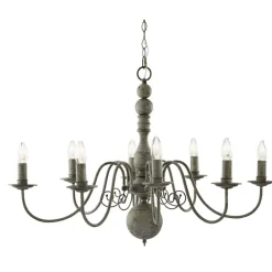 Rustikale Lampen|Wohnzimmerlampen*Searchlight Rustikale Hängeleuchte 8-flmg.