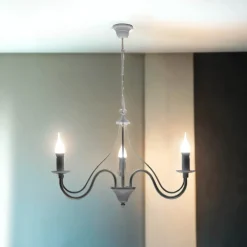 Sollux Rustikale Kronleuchter Pendelleuchte Weiß< Rustikale Lampen|Kronleuchter