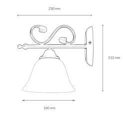 Glaslampen|Rustikale Lampen*Easylight Rustikale Landhaus Wandlampe DOROTHEA Alabaster Glas