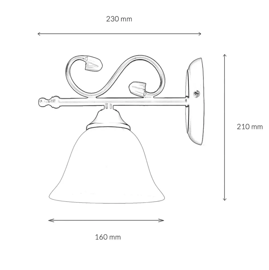 Glaslampen|Rustikale Lampen*Easylight Rustikale Landhaus Wandlampe DOROTHEA Alabaster Glas