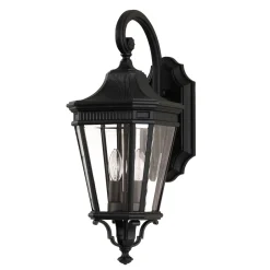 Elstead Rustikale Laterne Schwarz Aluminium IP44 CHARLES< Außenleuchten Antik|Außenwandleuchten