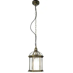 Rustikale Lampen|Hängeleuchten Außen*Easylight Rustikale Pendelleuchte Gold Antik für Außen WIEN