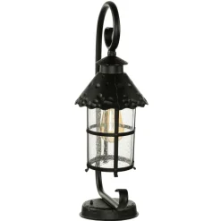 Metall Lampen|Rustikale Lampen*SU-MA Rustikale Sockelleuchte außen 54cm regenfest E27