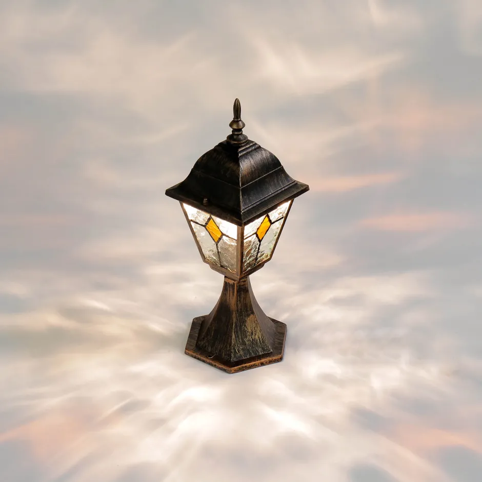 Rustikale Lampen|Wegeleuchten*Easylight Rustikale Sockelleuchte Kupfer Antik SALZBURG E27