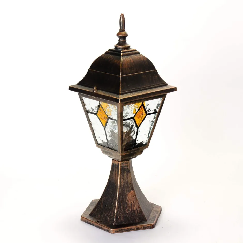 Rustikale Lampen|Wegeleuchten*Easylight Rustikale Sockelleuchte Kupfer Antik SALZBURG E27