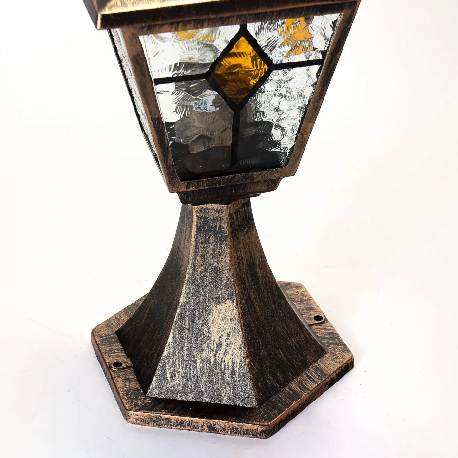 Rustikale Lampen|Wegeleuchten*Easylight Rustikale Sockelleuchte Kupfer Antik SALZBURG E27