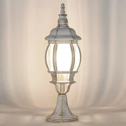 Easylight Rustikale Sockelleuchte Weiß Gold 50cm IP44 E27< Rustikale Lampen|Wegeleuchten