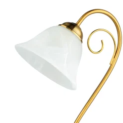 Easylight Rustikale Tischlampe Messing Alabaster H:43cm ATHEN< Rustikale Lampen|Glaslampen