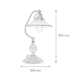 Giovanni Battista Rustikale Tischleuchte Country Premium< Nachttischlampen|Metall Lampen