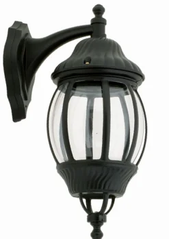 Lido Rustikale Wandlaterne außen Schwarz regengeschützt< Außenleuchten Antik|Außenwandleuchten