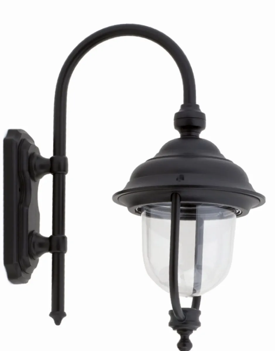 Außenleuchten Antik|Außenwandleuchten*Lido Rustikale Wandlaterne Schwarz IP44 E27 H:40cm elegant