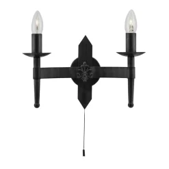 Wandleuchten|Esszimmer Lampen*Searchlight Rustikale Wandleuchte Eisen geschmiedet 2-flmg.