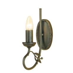 Wandleuchten|Rustikale Lampen*Elstead Rustikale Wandleuchte GOTICA 6 Schwarz Gold Lampe
