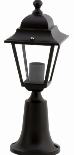 Außenleuchten Antik|Gartenlaternen*Lido Rustikale Wegeleuchte Schwarz 39cm IP44 E27 Aluminium