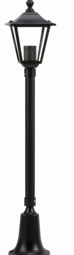 Außenleuchten Antik|Gartenlaternen*Lido Rustikale Wegeleuchte Schwarz IP44 72cm E27 Aluminium