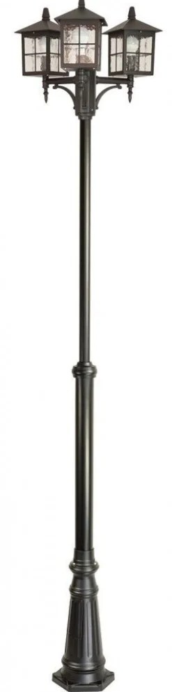 Außenleuchten Antik|Gartenlaternen*SU-MA Rustikale Wegeleuchte Schwarz 180-280cm IP43 E27