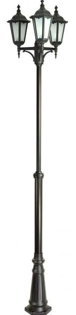 SU-MA Rustikale Wegeleuchte Schwarz 195-295cm hoch E27< Rustikale Lampen|Metall Lampen