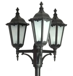 SU-MA Rustikale Wegeleuchte Schwarz 195-295cm hoch E27< Rustikale Lampen|Metall Lampen