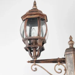 Easylight Rustikaler Kandelaber BREST Kupfer Antik 2 armig E27< Rustikale Lampen|Wegeleuchten