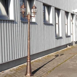 Easylight Rustikaler Kandelaber BREST Kupfer Antik 2 armig E27< Rustikale Lampen|Wegeleuchten