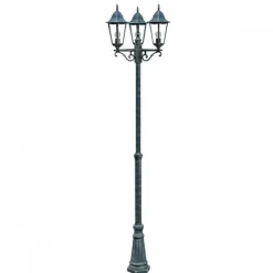 Außenleuchten Antik|Rustikale Lampen*Harms Import Rustikaler Kandelaber Schwarz Grün antik 220cm MIGDAL