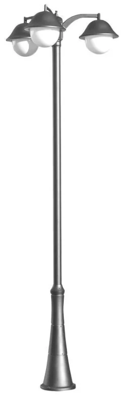 Außenleuchten Antik|Gartenlaternen*SU-MA Rustikaler Kandelaber Schwarz 310 cm hoch 3x E27