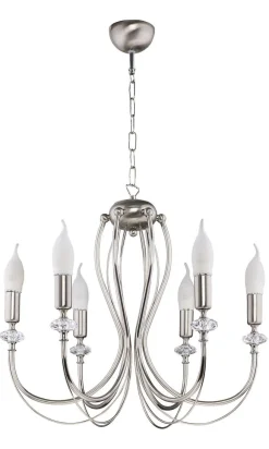 Hängelampen|Bürolampen*Jupiter Rustikaler Kronleuchter Metall in Nickel E14 Kerzen