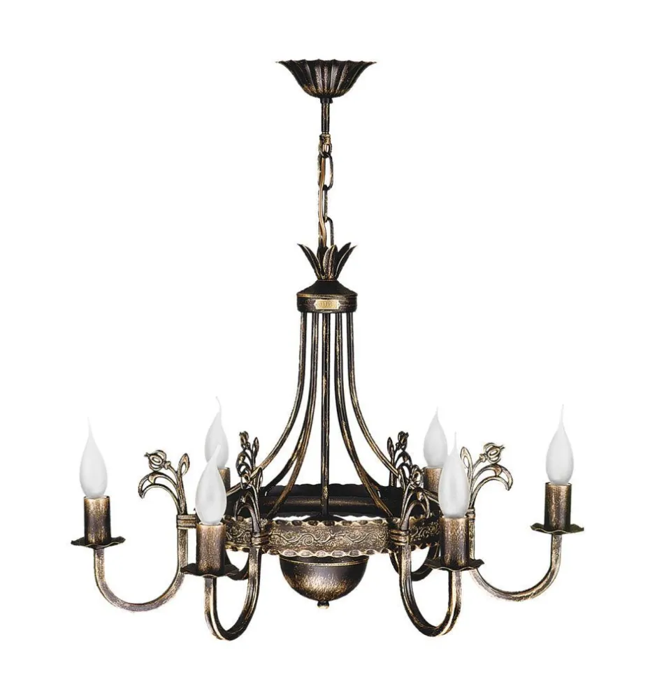 Jupiter Rustikaler Lüster BELRAD Shabby Braun Ø62cm Lampe< Rustikale Lampen|Shabby Chic Lampen