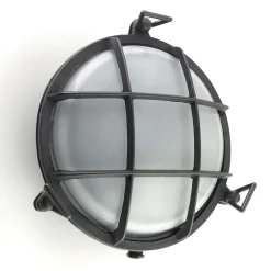 Außenwandleuchten|Feuchtraumleuchten*Andromeda Schiffslampe Messing massiv Glas rund D: 24 cm IP64