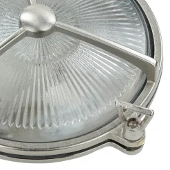 Lido Schiffslampe Messing Riffelglas IP64 rostfrei rund< Außenleuchten Antik|Außenwandleuchten