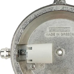 Lido Schiffslampe Messing Riffelglas IP64 rostfrei rund< Außenleuchten Antik|Außenwandleuchten